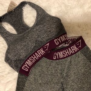 Gymshark Flex Set ( Sports Bra + Leggings) Charcoal Deep Plum
